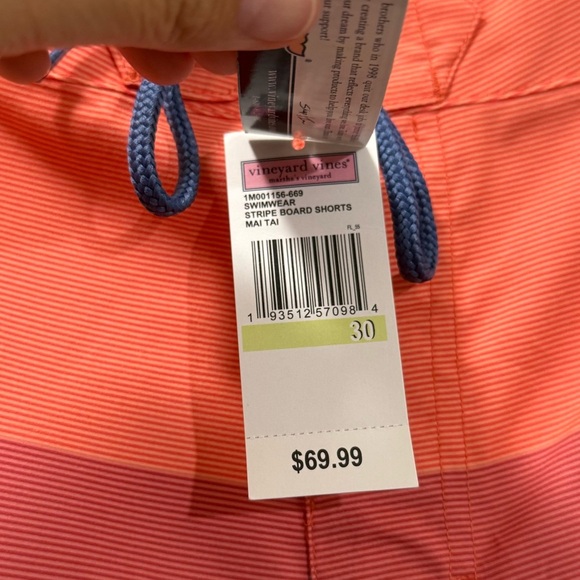 Vineyard Vines Swimwear Stripe Board Shorts Mai Tai - Picture 4 of 5